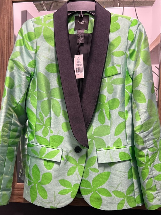 Smythe Jackets & Blazers - NWT SMYTHE Smoking Jacket BLAZER in Hawaiian floral print Green + Aqua SIZE 4